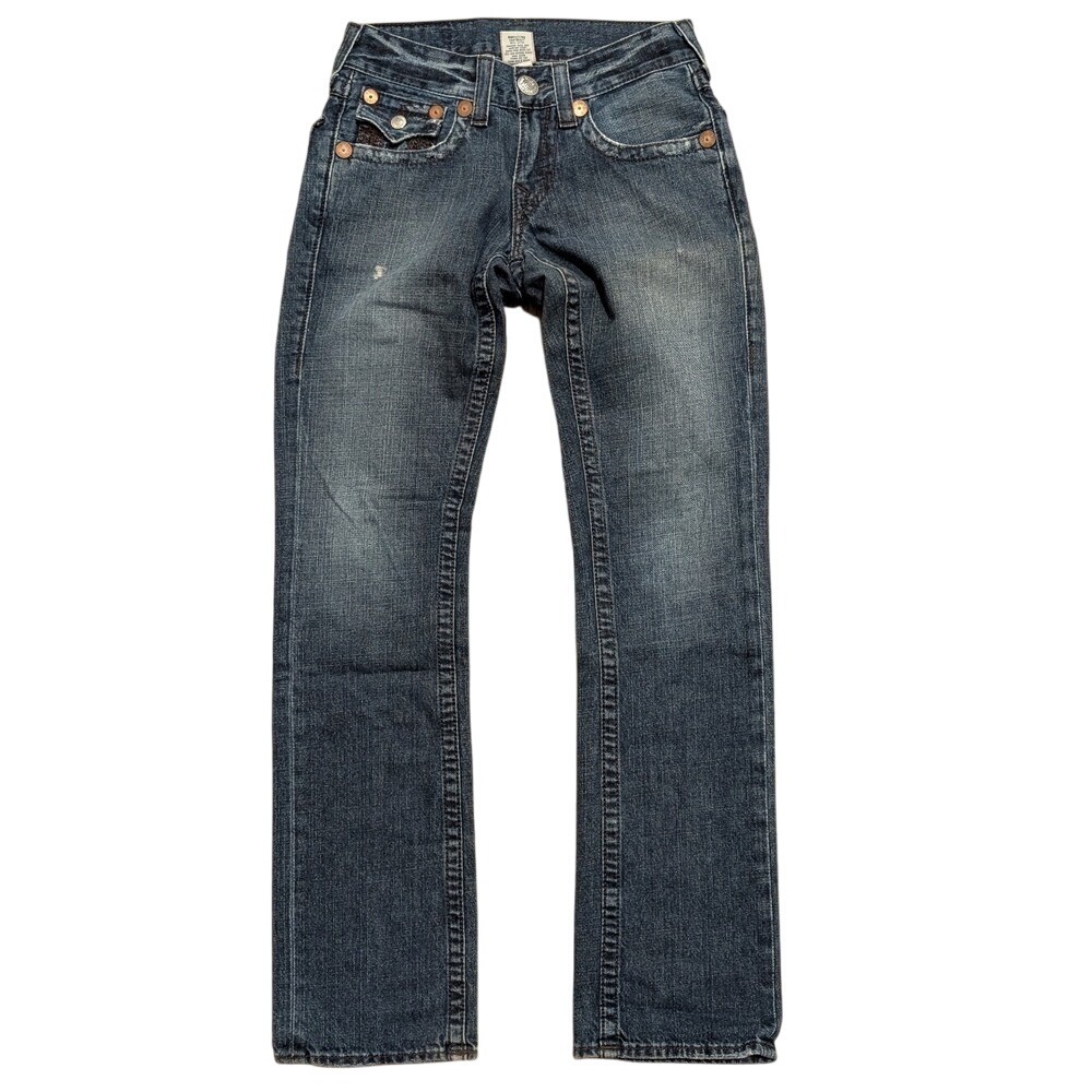 True Religion Ricky Mens Jeans 28 Relaxed Fit Straight Leg Denim Vintage Ripped